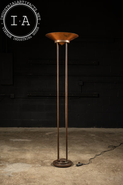 Mid Century Modern Copper Torchiere by The Rainbow Lamp Co.