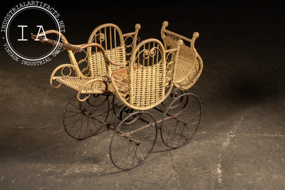 19th Century Victorian Wicker Baby Carriage