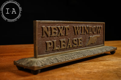 Antique Teller Window Sign