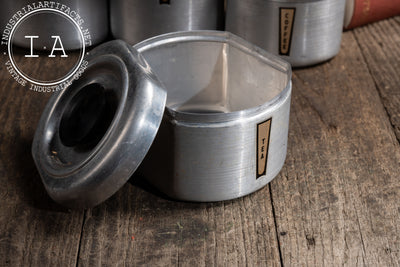 Set Of Four Midcentury Aluminum KROMEX Pantry Containers