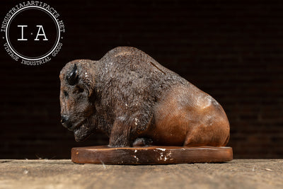 Vintage Ceramic Bison Coin Bank