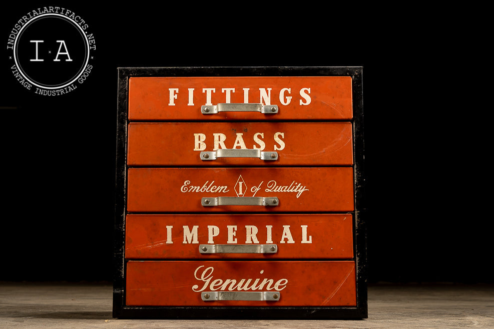 Antique Industrial Genuine Brass Hardware Cabinet