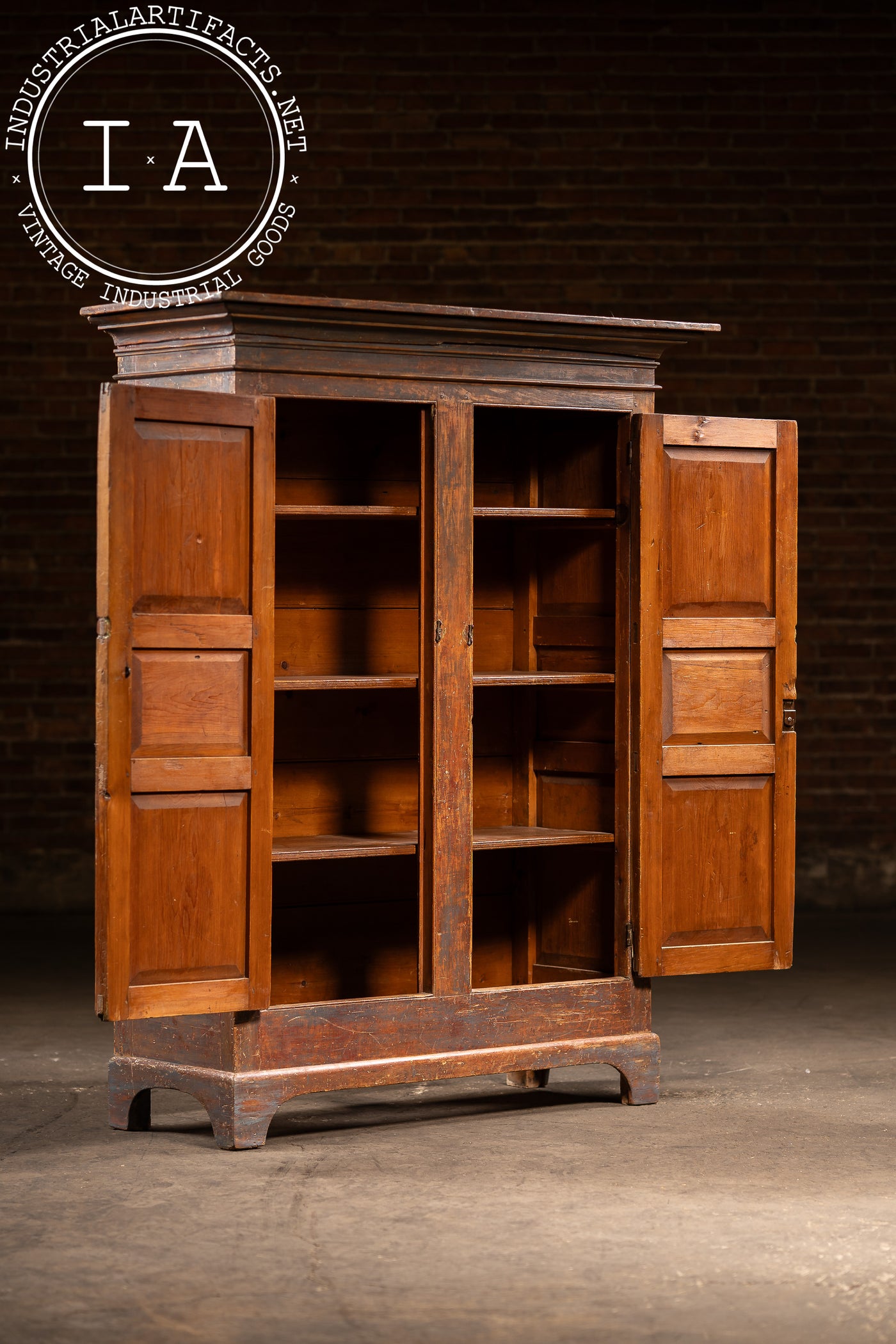 Mid-19th Century Painted Pine Cupboard