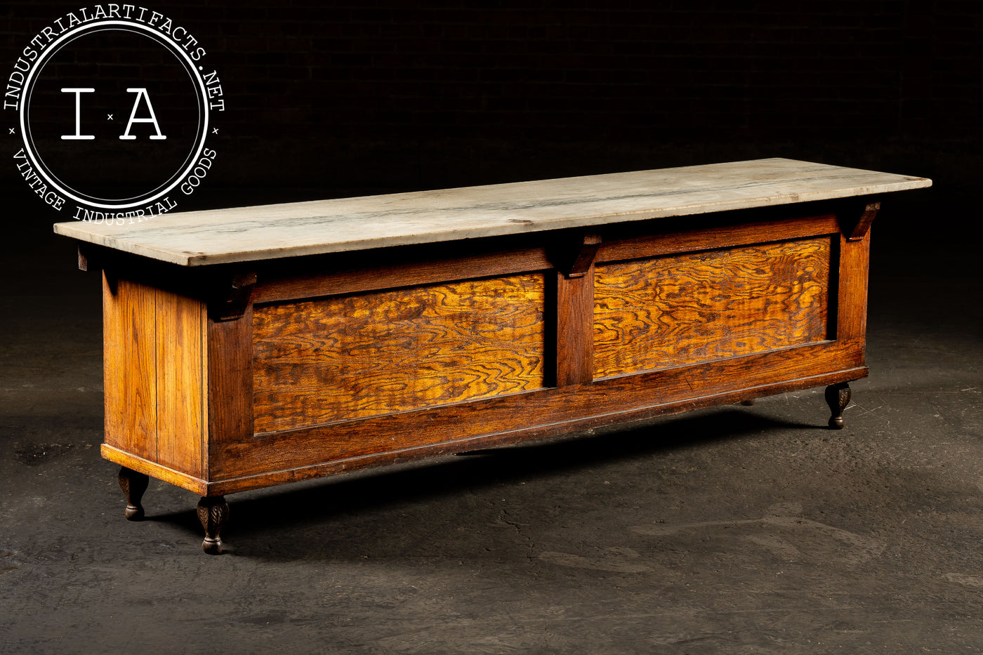 Early 20th Century General Store Counter with Marble Top