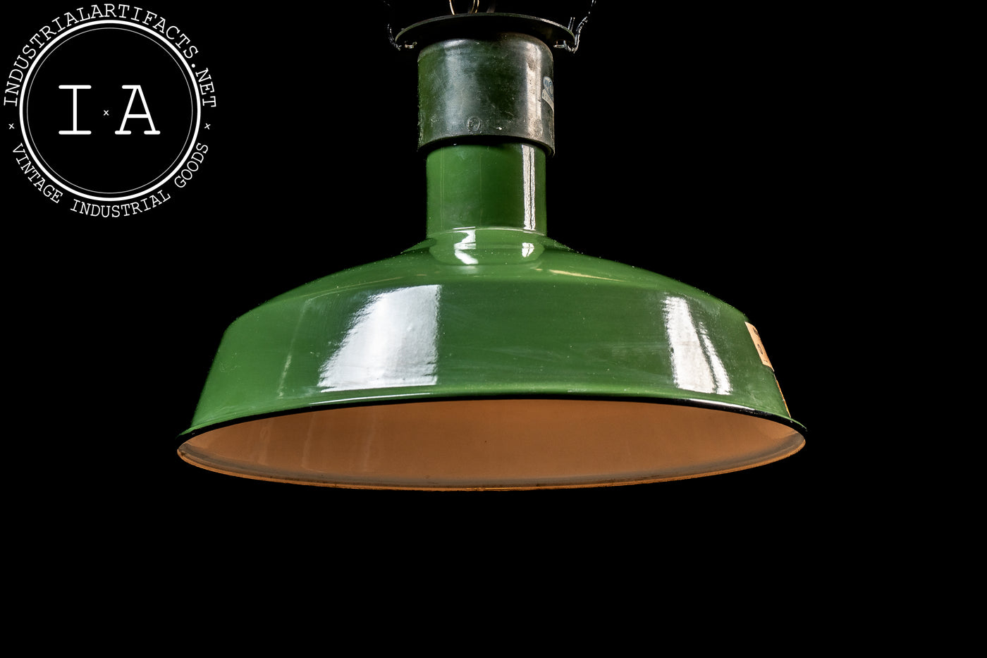 Vintage Westinghouse Industrial Enamel Light in Green