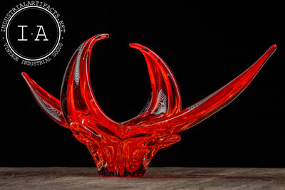 MCM Chalet-Inspired Art Glass Dish in Ruby