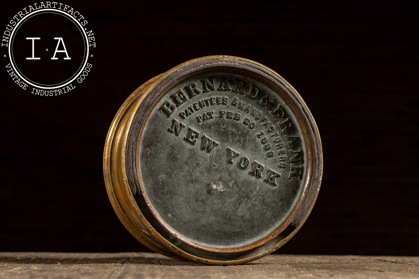 19th Century Brass Railroad Spittoon by Bernard & Frank