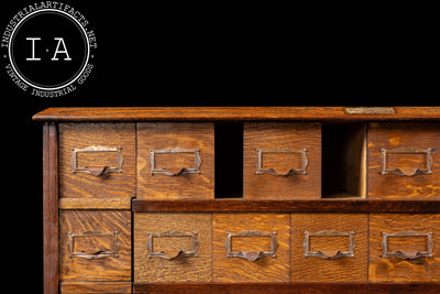 Early 20th Century Tiger Oak Puzzle Box Card Catalog