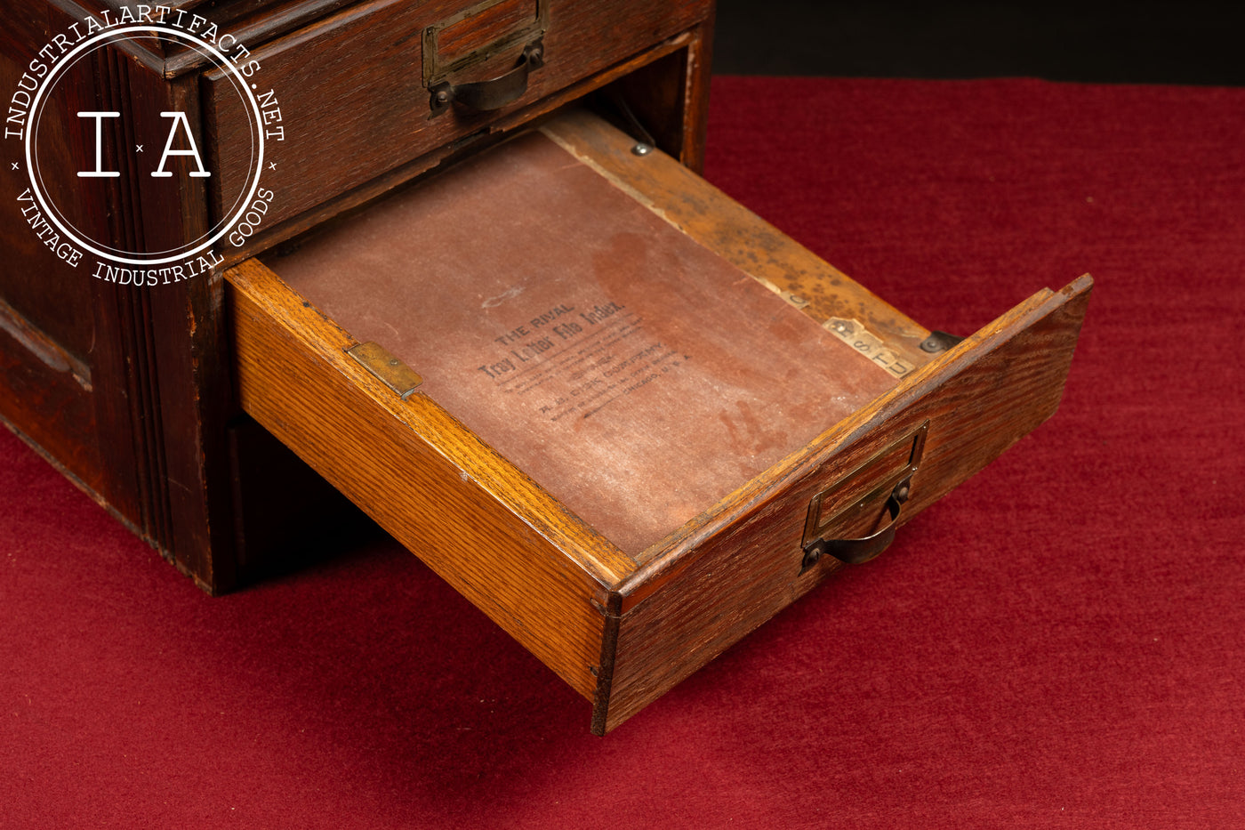 Late 19th Century "Rival" Wooden Desktop Document Cabinet by A. B. Dick