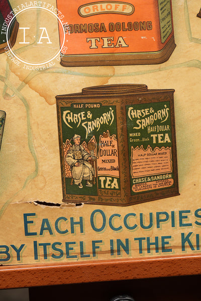 Antique Chase & Sanborn’s Package Teas Advertising Poster