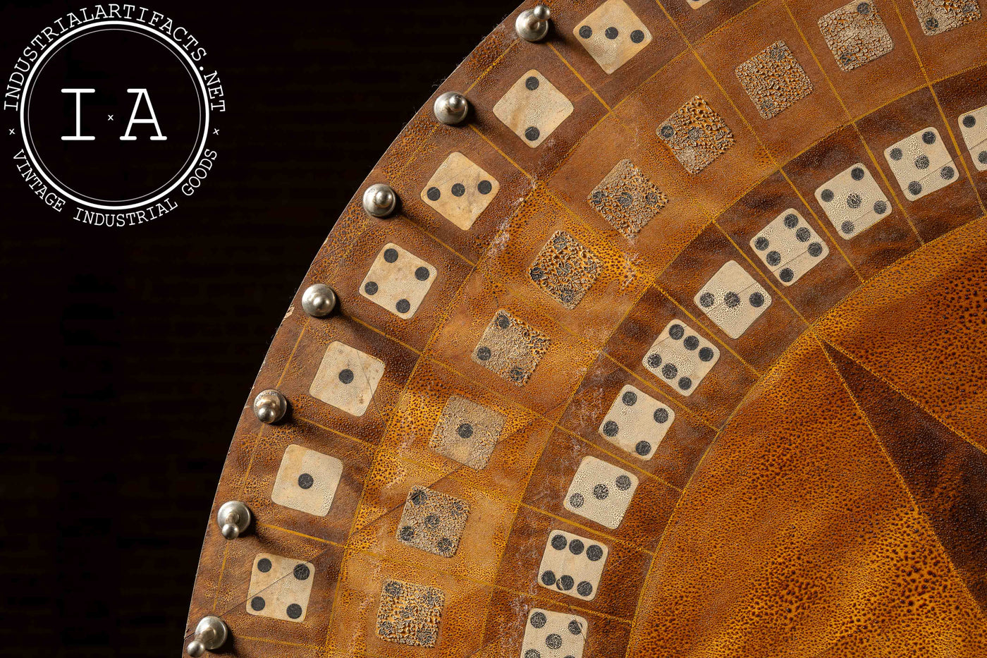Early 20th Century Dice Gambling Wheel with Starburst Veneer Face