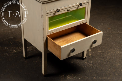 Antique Printer's Cabinet with Light-Safe Viewing Window by Hamilton
