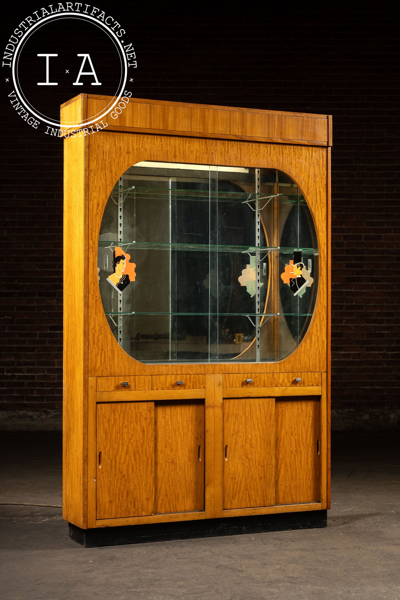 Massive Art Deco Mirrored Display Cabinet