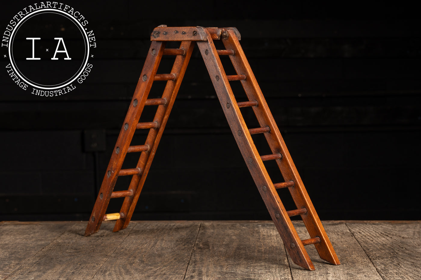 Early Salesman Sample Wooden Folding Ladder