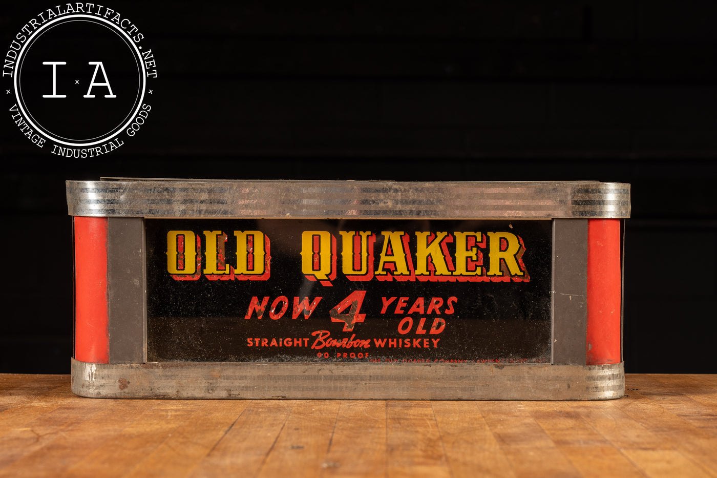 Art Deco Old Quaker Lighted Bar Sign