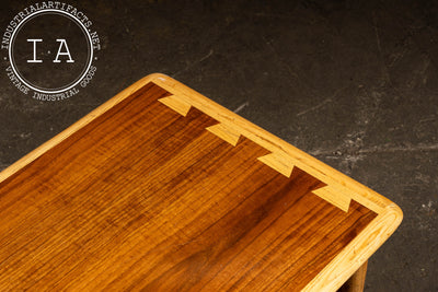 c. 1960 Lane Mid-Century Modern Walnut Side Table with Dovetail Inlay