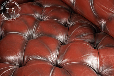 Early Tufted Leather Oxblood Chair