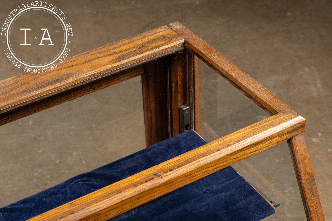 Antique Oak and Glass Countertop Mercantile Display Case