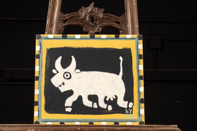 Chalkboard Cow | Acrylic on Board Folk Art Piece