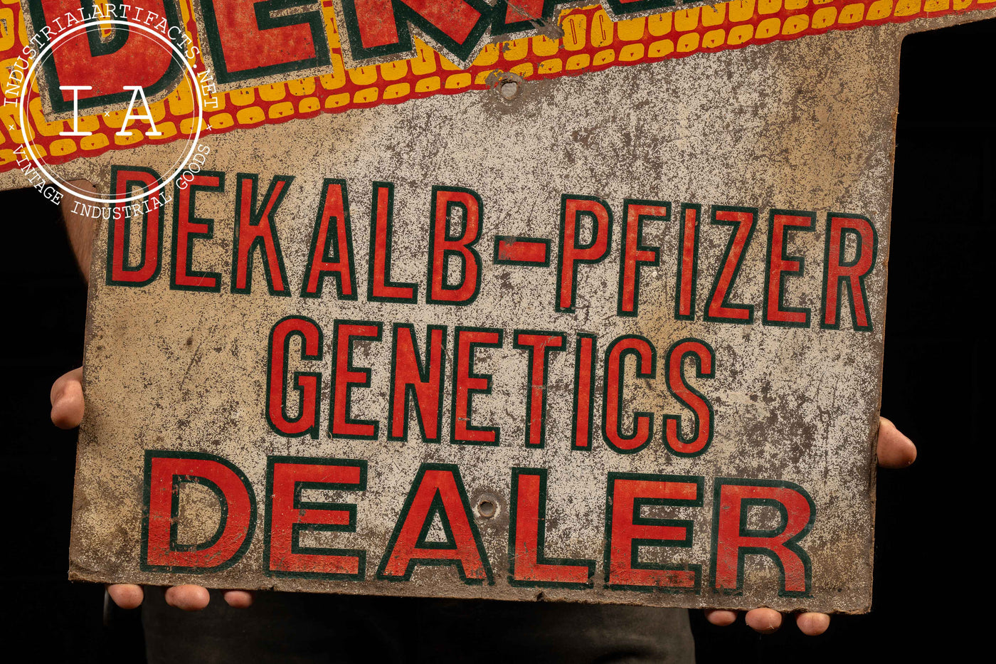 Vintage DeKalb-Pfizer Genetics Masonite Sign