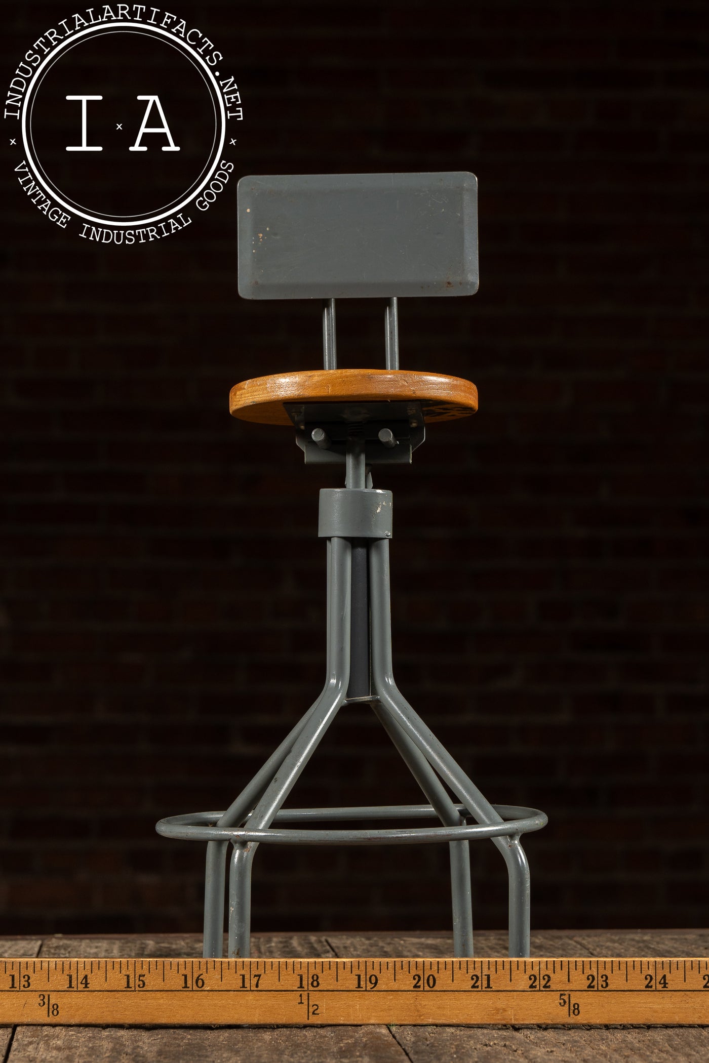 Mid-Century Industrial Salesman’s Sample Drafting Stool