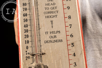 Early 20th Century Wooden Advertising Thermometer