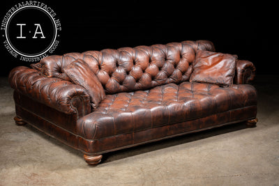 Vintage Double-Sided Chesterfield Couch in Brown