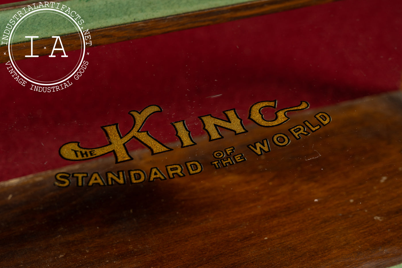Vintage King Instruments Oak & Glass Countertop Display Case Showcase