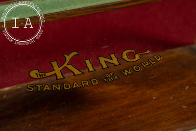 Vintage King Instruments Oak & Glass Countertop Display Case Showcase
