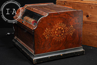 Early Concert Roller Organ with Music Cobs and Crate