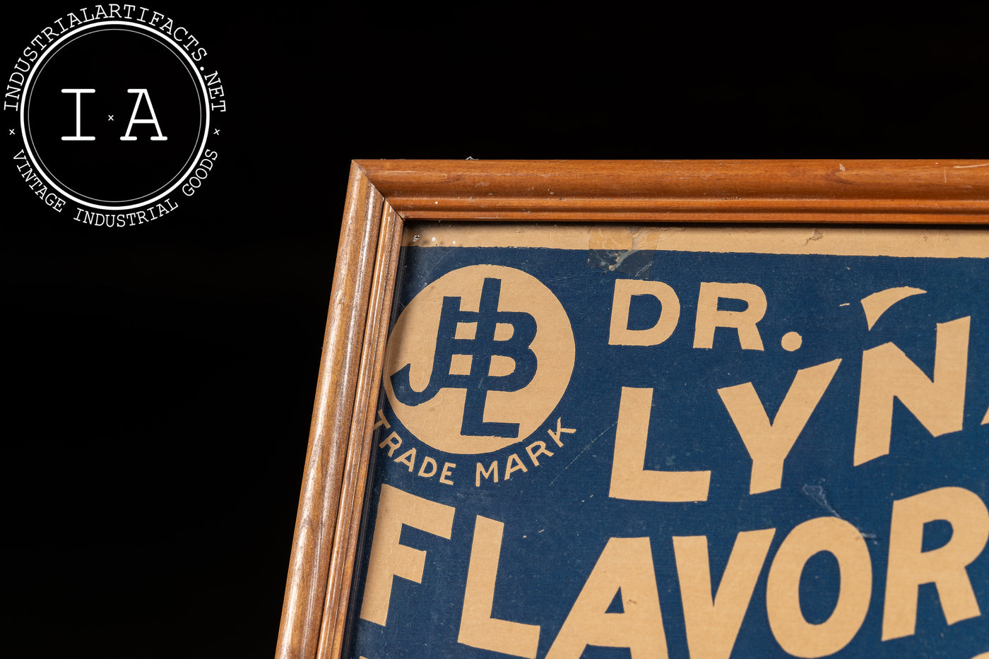 Antique Dr. Lynas’ Flavoring Extracts Framed Cardstock Advertising Sign
