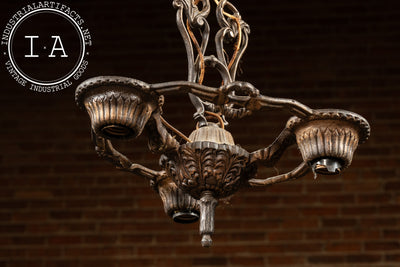 Art Nouveau-Inspired Cast Iron Ceiling Fixture