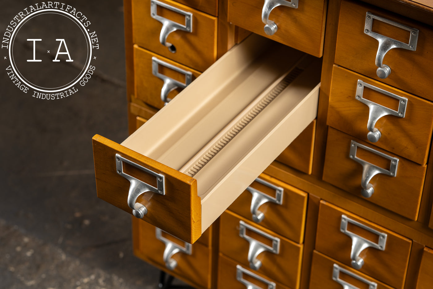 Mid-Century 30-Drawer Library Card Catalog Cabinet