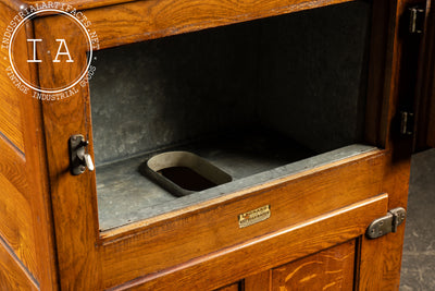 Early 20th Century Oak "Leonard" Refrigerator by Grand Rapids
