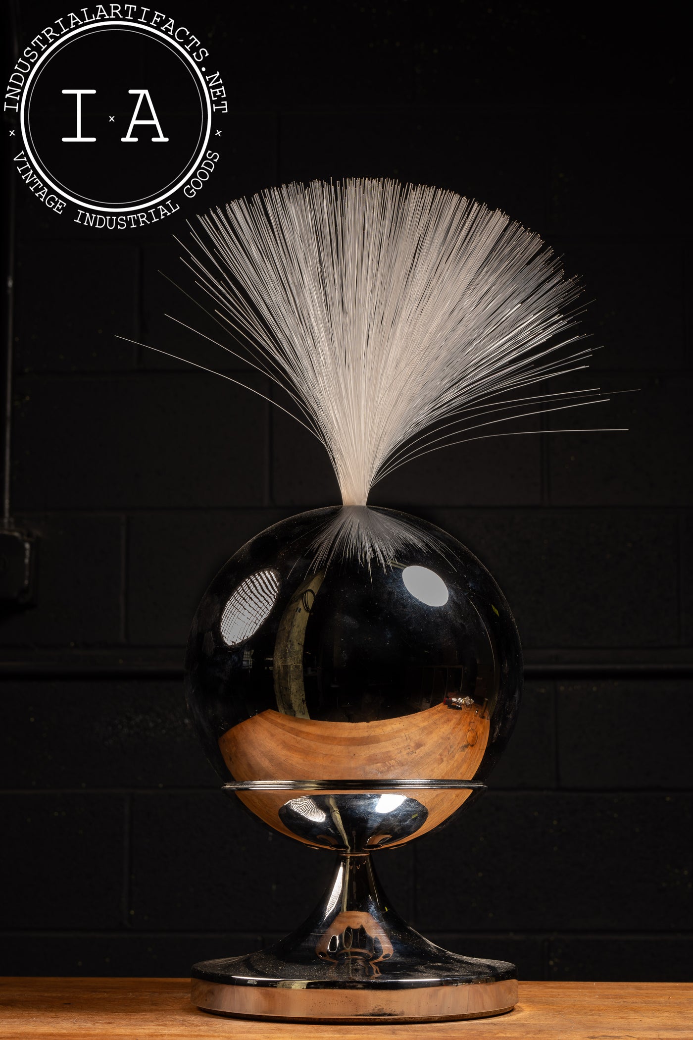 MCM Chrome Globe Fiber Optic Lamp by Fantasia