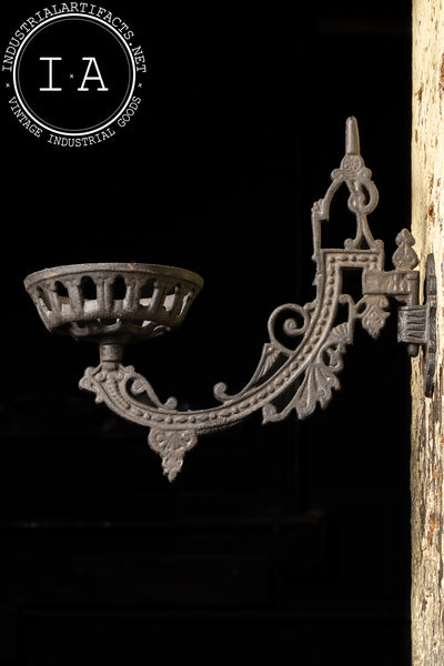 Early 20th Century Cast Iron Oil Lamp Sconce