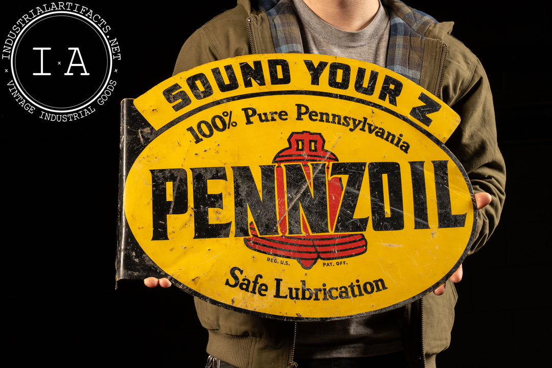 Vintage Pennzoil Flange Sign – Industrial Artifacts