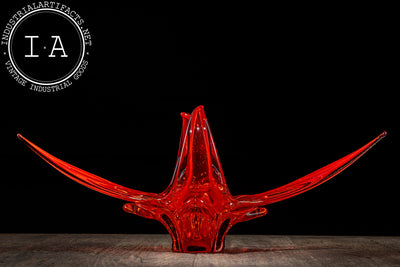 MCM Chalet-Inspired Art Glass Dish in Ruby