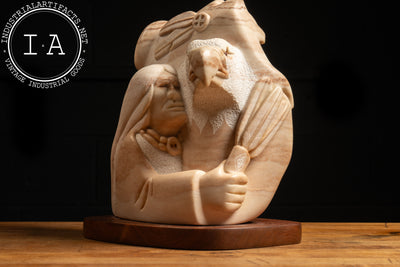 Native American Amalgamation Alabaster Sculpture by B.V. Redmoon