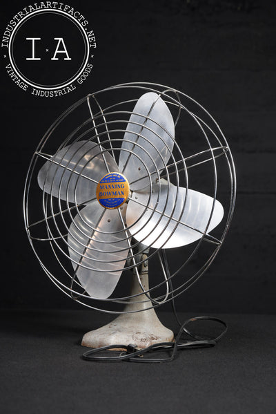 Vintage Model 62 Oscillating Desk Fan by Manning Bowman