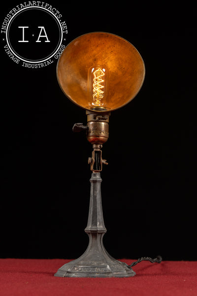 Antique Brass and Cast Iron Desk Lamp by Eagle
