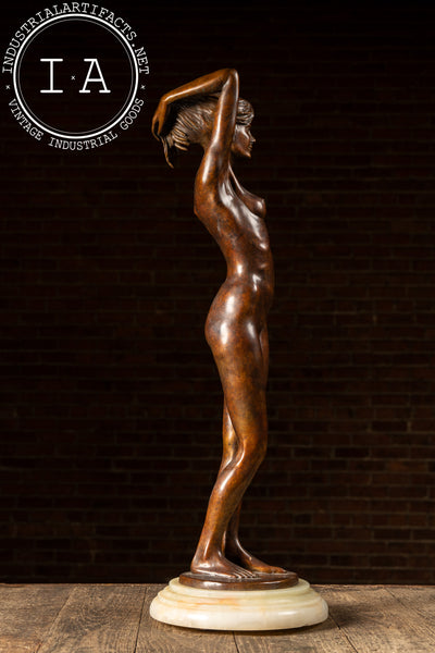 Bronze Statue Of Nude Woman On Base, 1990, Signed and Numbered 4/25