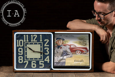 Vintage Neon Revolving Advertising Clock by Electric Ad Clock