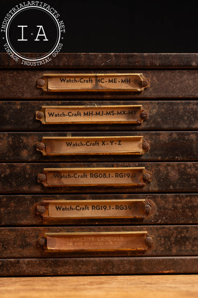 Vintage Steel Watchmaker's Cabinet