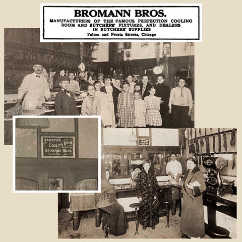 Antique ROG Bromann Bros Butcher Shop Sign