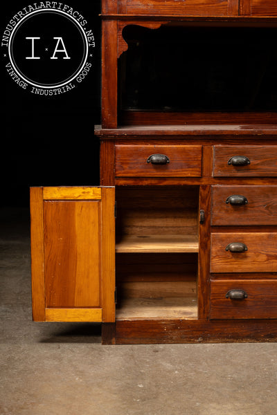 Antique Oak Farmhouse Hutch