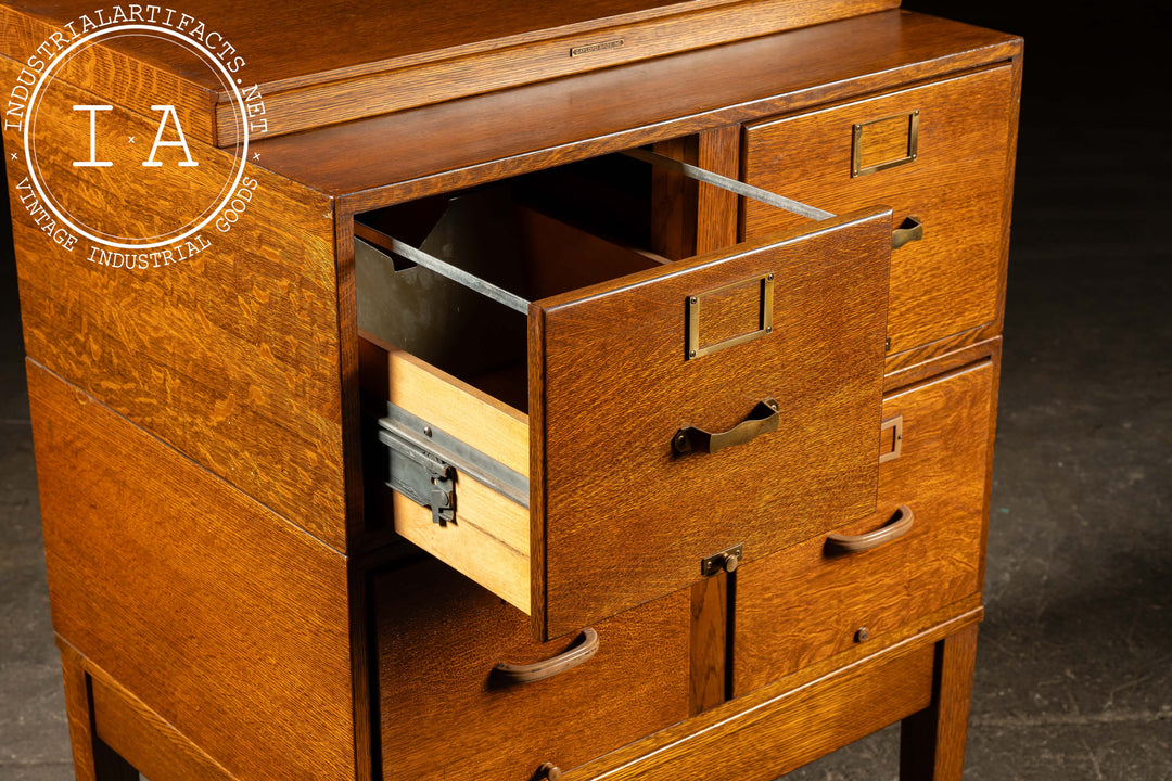 Antique Oak Filing Cabinet by Gaylord Bros. – Industrial Artifacts