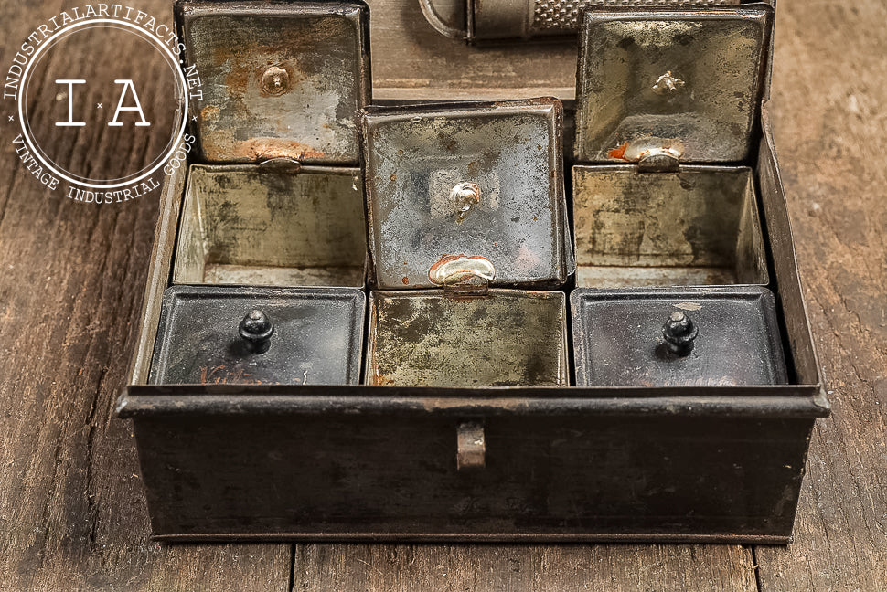 Antique Spice Tin Box with Grater