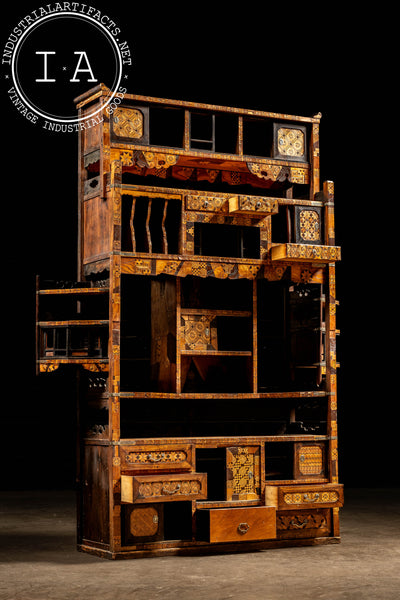 Early Meiji Period Japanese Elm Shadona Cabinet