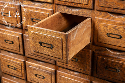 Antique Oak 100-Drawer Apothecary Cabinet